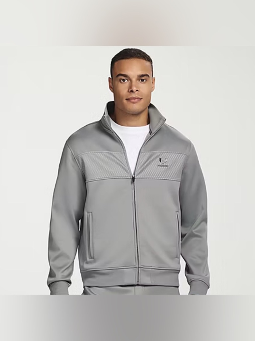 Messi Collection Lightweight Track Jacket Gray Full Zip NEW W TAGS Mens Athletic